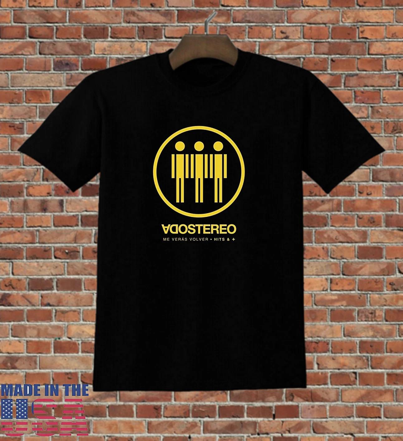 Soda Stereo Me Veras Volver Hits & Mas Black Cotton T SHIRT Full Size TU1795 M