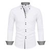 Herren-Farbblock-Stretch-Knitterfreies Langarm-Button-Down-Hemd.