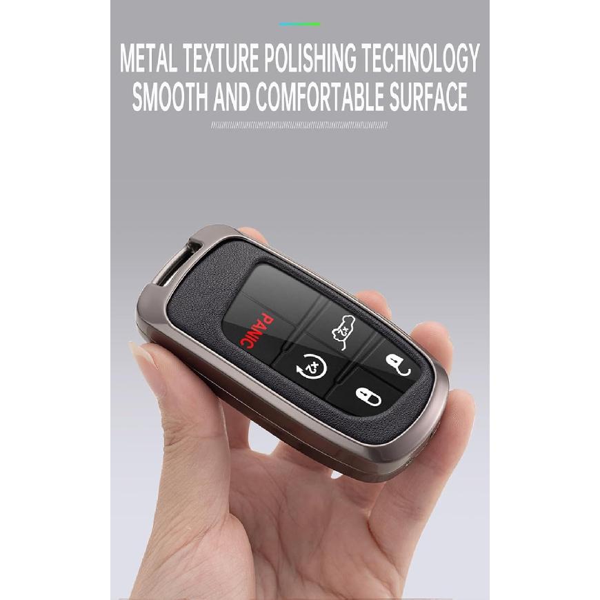 2/3/4/5 Tasten Smart Key Fob Hülle mit Schlüsselanhänger Passend für Jeep Fernbedienung Schlüssel Hülle Case Kompatibel mit Jeep Grand Cherokee für Dodge Challenger Charger