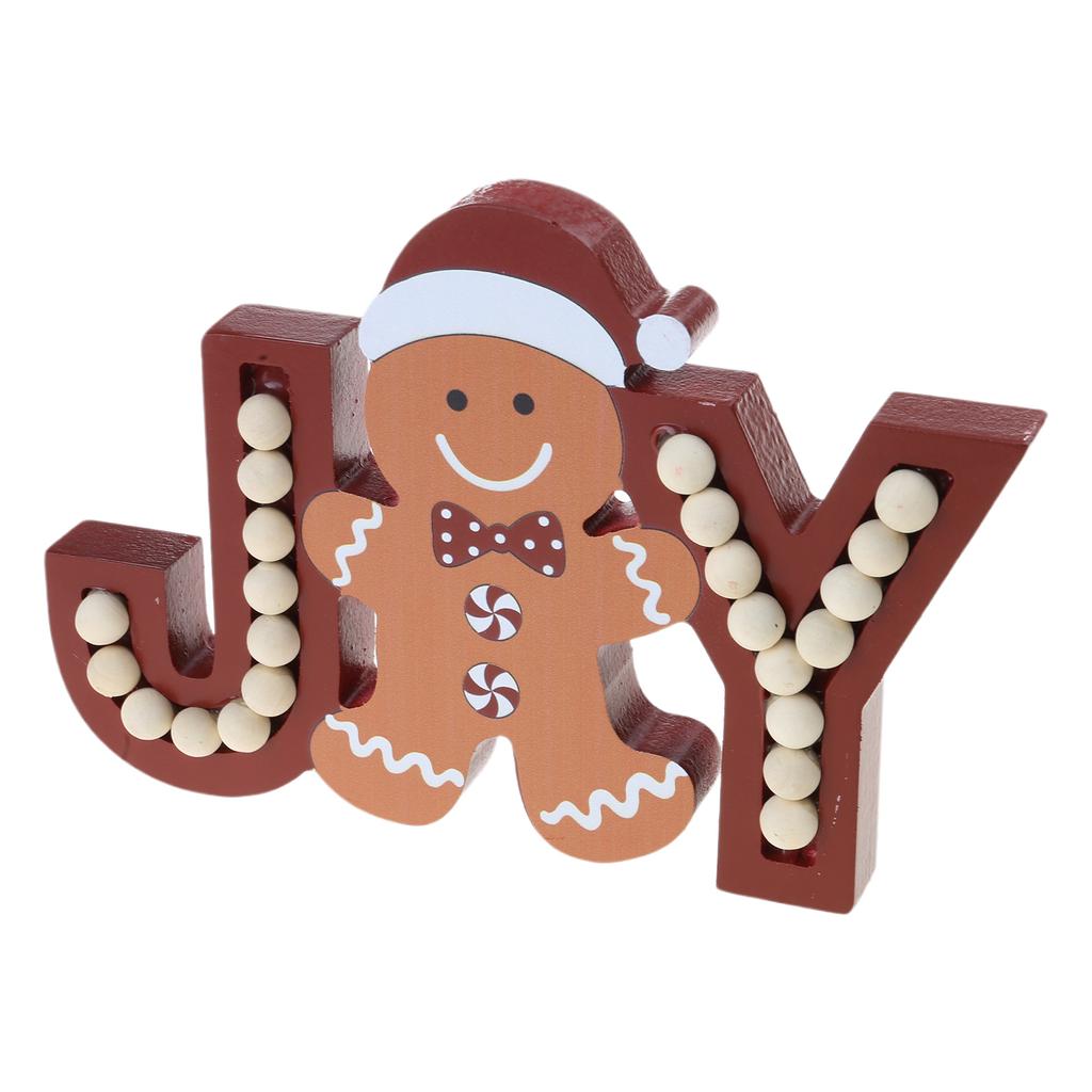 Gingerbreads Man/Dwarf Figure Home Decoration Wood Sculpture Handmade Tabletop Ornament for Indoor and Outdoor Use