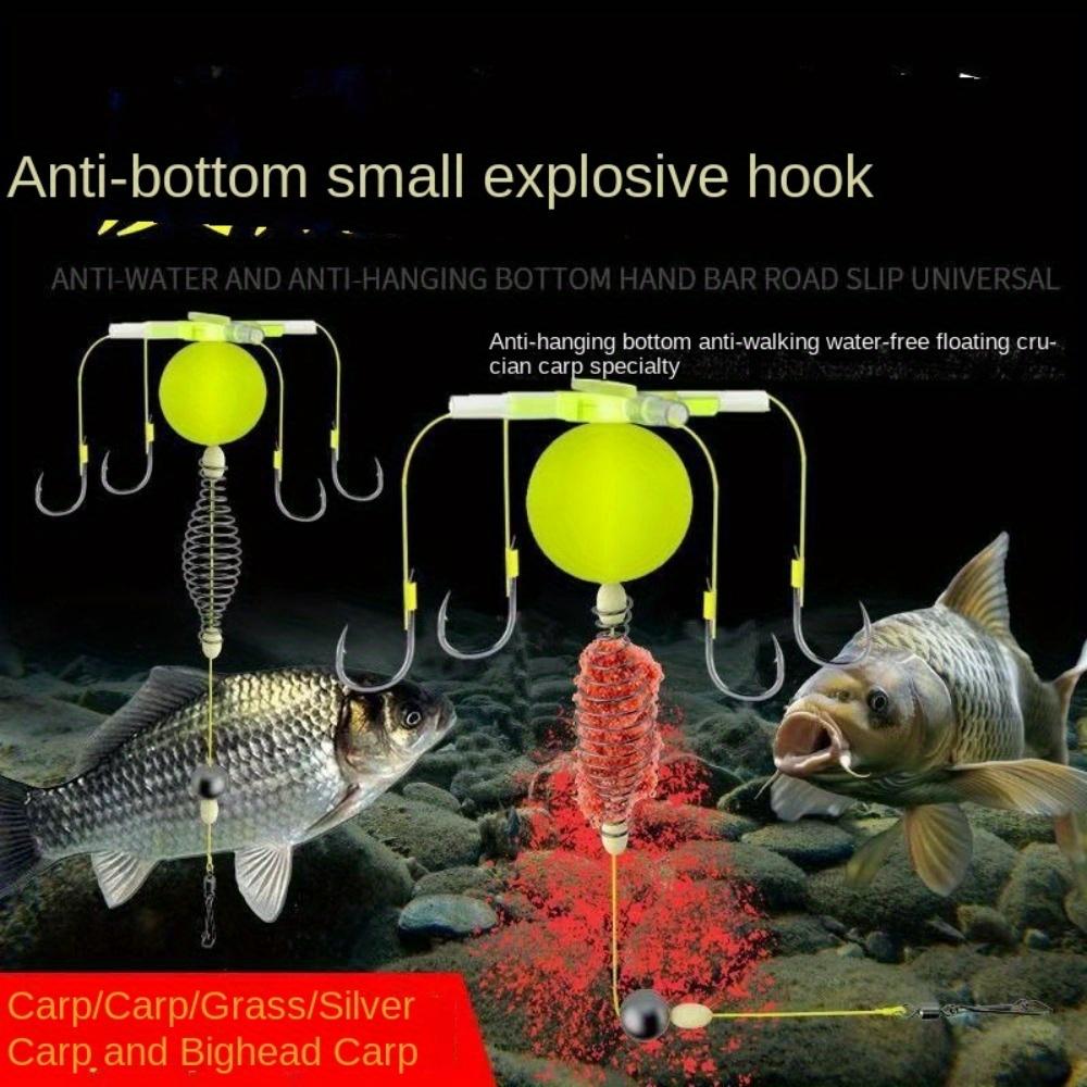 2025 String Hook Fishing Bait Cage Four Hook Carbon Steel Line Group Feeder Sinker Float Sharp Fishing Spring Bait Cage Sea