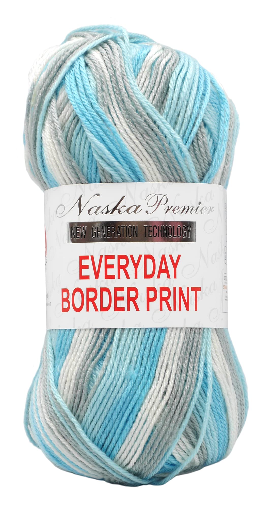 

NASKA Hand Knitting Everyday Border Medium Pack of Yarn, Print, Weight, Col. 502, Multi, Approx. 100g, 250m, 5, N-104