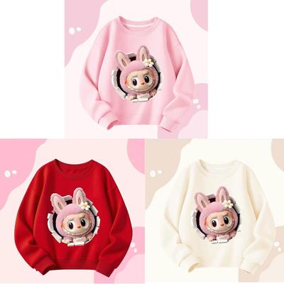 Spring and Autumn Boys' and Girls' Fashionable Round-neck Hoodie, Children's Long-sleeved Loose Hoodie Jacket