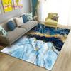 Nordic Marble Texture Goldren Cyan Area Rug Large,Carpet Rug for Living Room Bedroom Sofa Doormat Decor,Kid Non-slip Floor Mat