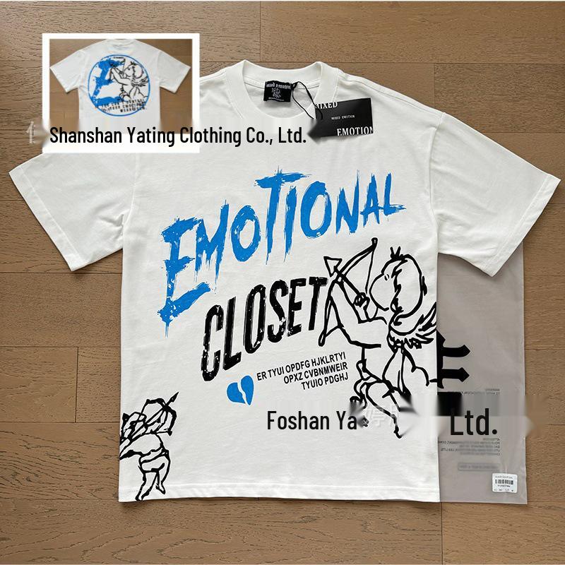 MIXED EMOTION Hip Hop Drill White Ink Long Sleeve T-shirt Hoodie Unisex Outerwear S