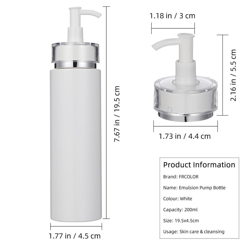 Garneck Pump Bottle Refill Bottles of Shampoo for Travel Size White X (Set 2) - Dispenser, 200ml, Lotion, Etc. - - - 19.5cm (H) 4.5cm (W)