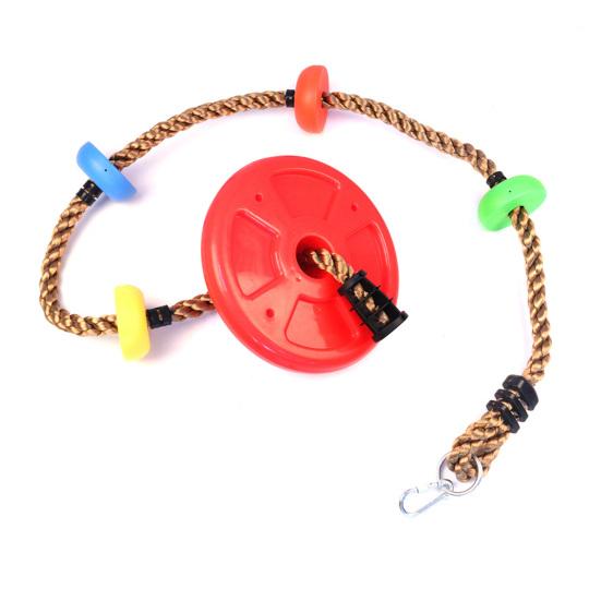 Baumschaukel für Kinder, Einzelscheibe, Kletterseil mit Plattform, Indoor-/Outdoor-Spielplatz, bunt, Schaukelsitz, Spielzeug, Jungen/Mädchen, Geschenk