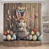 Funny Bunny Easter Shower Curtains Butterfly Watercolour Floral Rabbit Eggs Rustic Fabric Home Bathroom Curtain Decor With Hooks