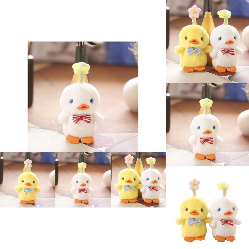 Cute Fluffy Chick Plush Toy Keychain Adorable Yellow Duck Bag Accessory