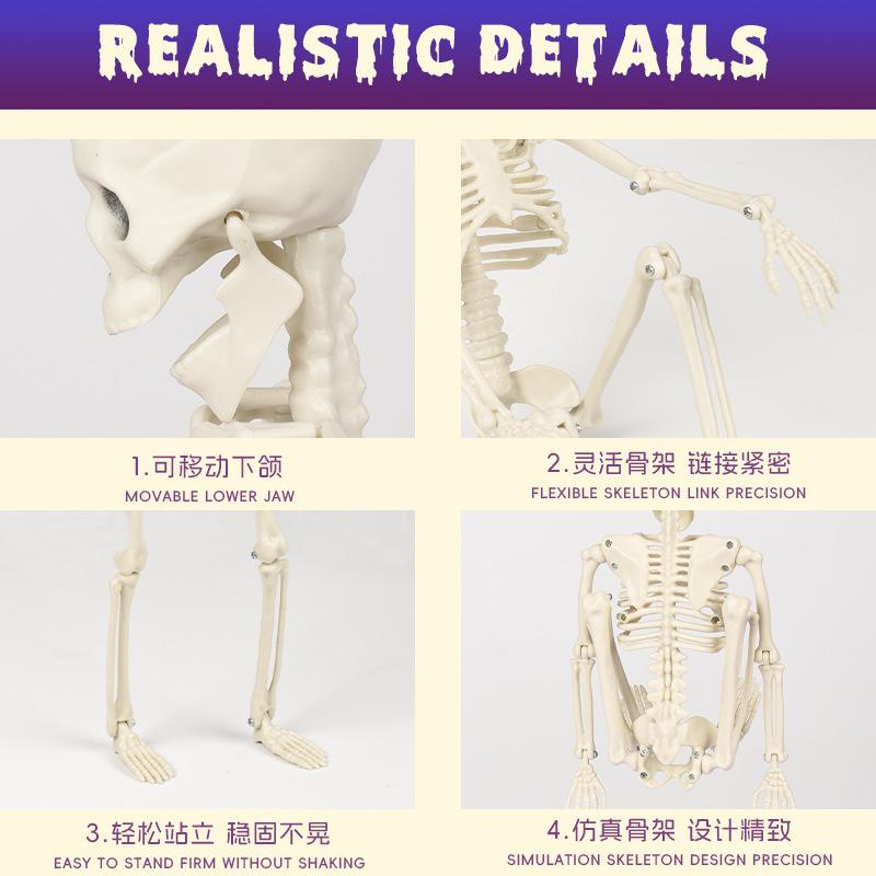 Halloween Skeleton Plastic Model 40Cm Skeleton Halloween Garden Party Decoration Props Haunted House Courtyard