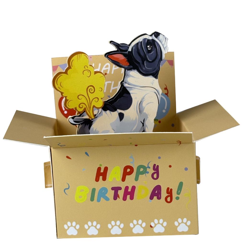 1pc Hilarious Happy Birthday Pop-Up Card - Humorous 3D Character Design with Heart Balloons & Confetti, Whimsical Card