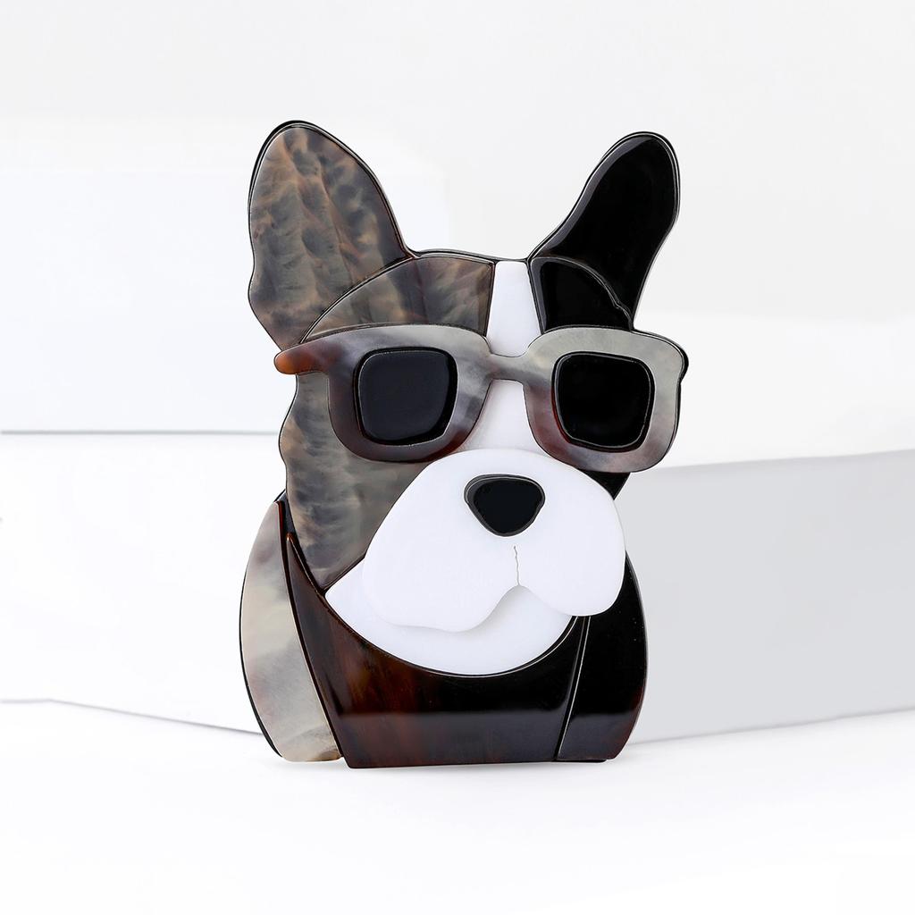 Stylish Acrylic Dog Brooches for Women Unisex Animal Puppy Pins Keychain Event Party New Gifts Jewelry Decoration Accessories