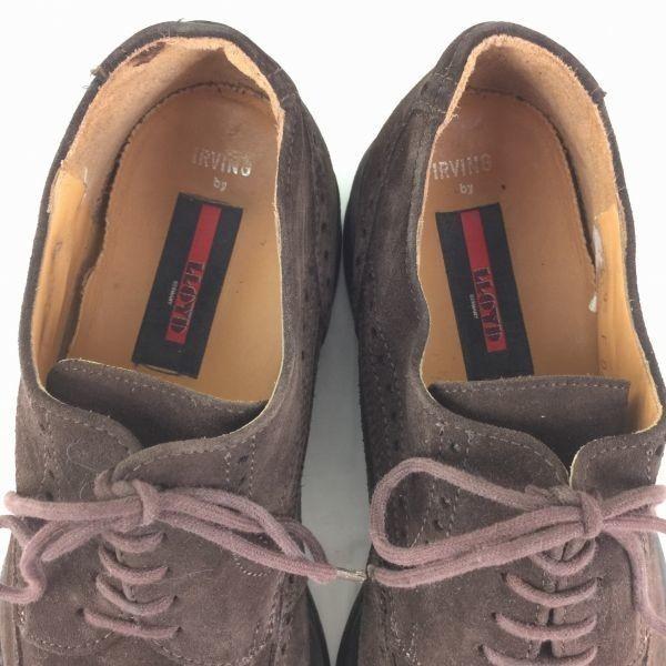 LLOYD IRVING Made In Germany Suede Leather Wingtip Business Shoes Brown Size 9F 27.5 Men's(USED)