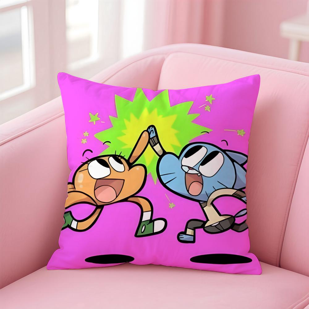 A-Animation The Amazing World of G-Gumball Cushion Cover Comfortable Reversible Pillow Cover Ideal for Car Sofa Bedroom & Beyond