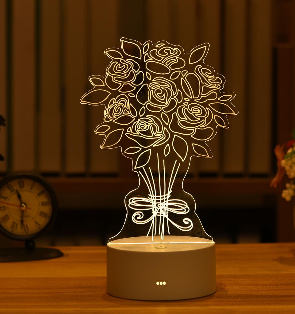 Vianočné ozdoby na domáci stromček Elk Vianoce 3D akrylové USB nočné svetlo Vianočný darček Nový rok 2021 Home Decore girlanda