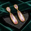 Damen Vintage Hofstil Wassertropfen Ohrringe Legierung Strass Langes Hängendes Mode Eleganter Ohrschmuck