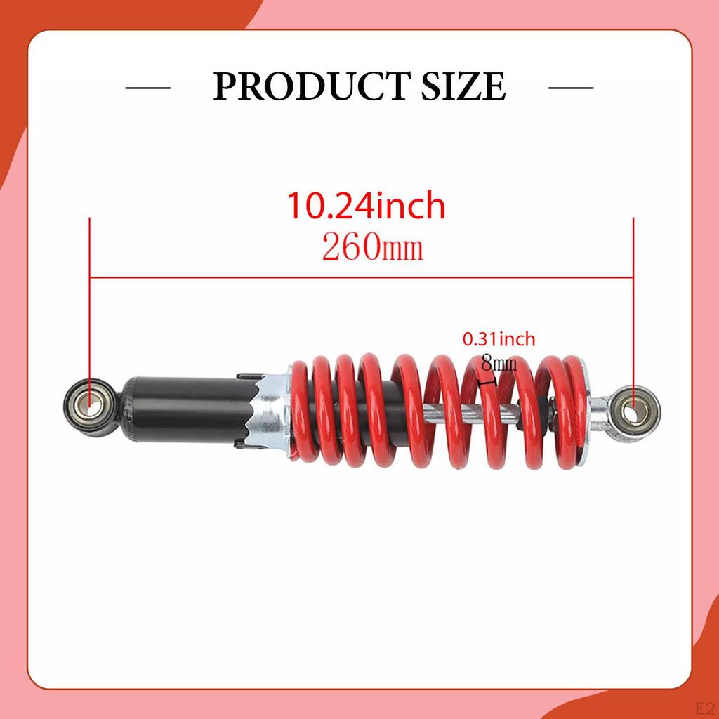 Motorcycle Shock Absorber 260mm Damper Easy Installation Spare Universal Suspension Spring