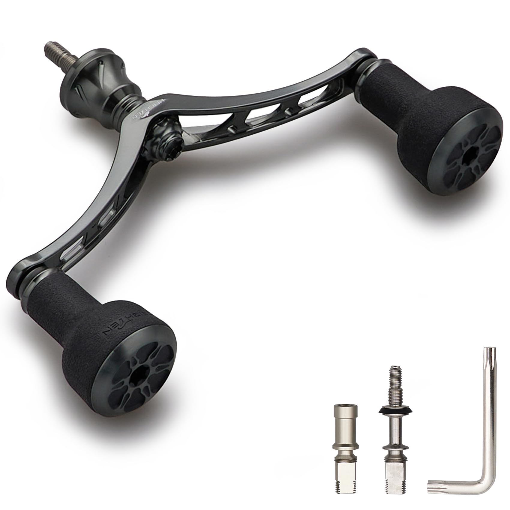 

HEIGHTEN 98mm Reel Handle for Shimano and Daiwa Spinning TPE Series Gray Reels, (Dark (22STELLA/23AIRITY)) (500)