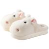 Cute little hippo cotton slippers warm in autumn and winter non-slip piled thickened home warm feet fluffy slippers women