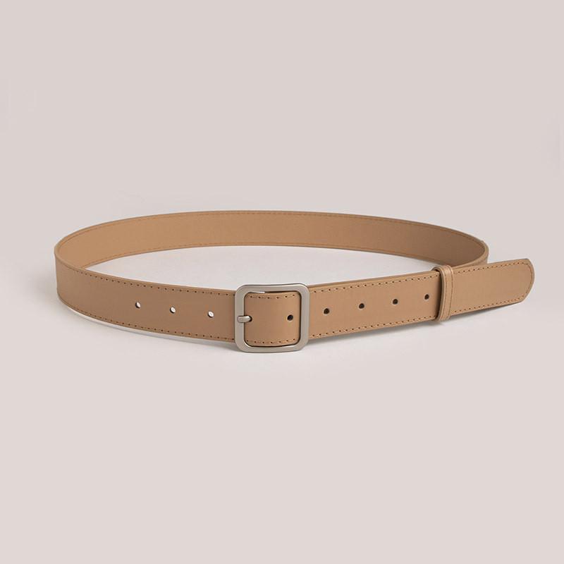 

Minimalist Faux Leather Belt With Alloy Buckle For Casual And Outdoor Wear 112cm абрикосовий
