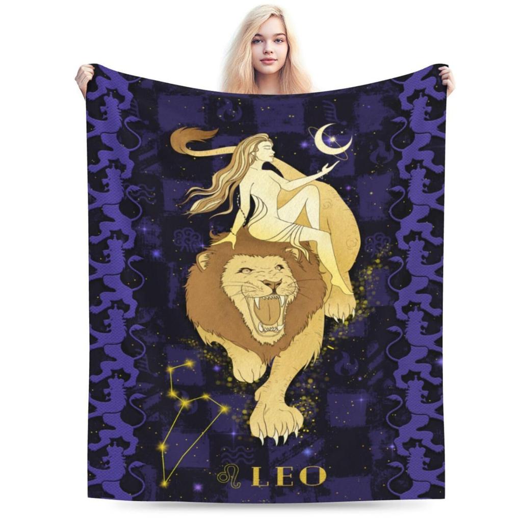 Twelve zodiac signs digital-printed polyester Bedroom velvet flannel soft sofa cover blanket Fleece soft cover blankets for beds
