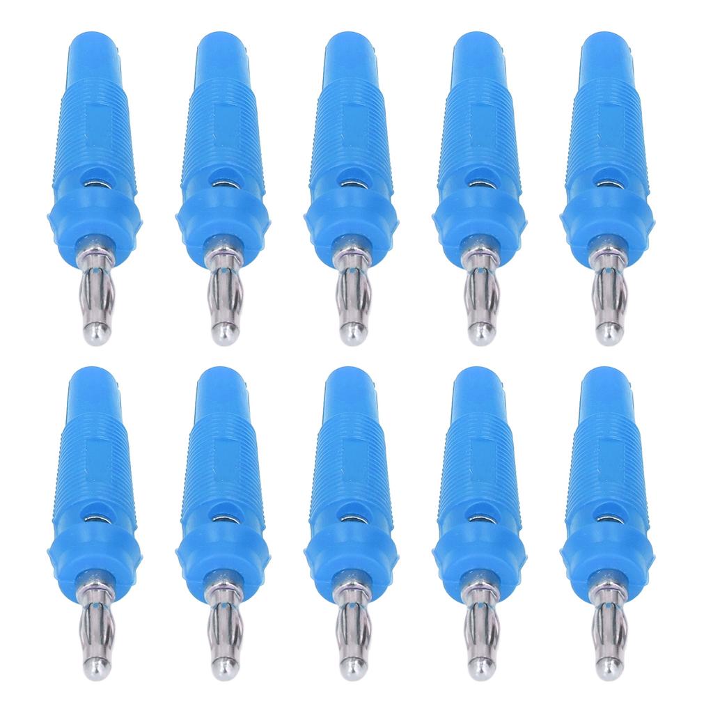 10pcs Set 4mm Banana Plug Socket Terminal Connector for Welding Machinery Charging GeneratorsBlue