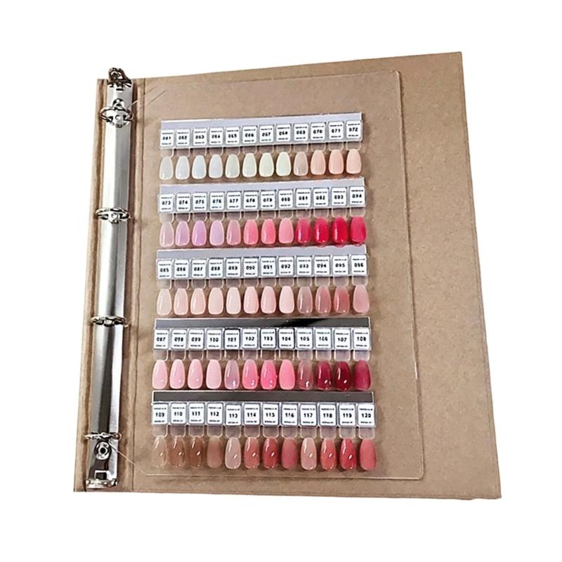 Professional Magnetic Nail Color Display System with 120 Removable Tips and Numbered Labels for Salon and Home Use