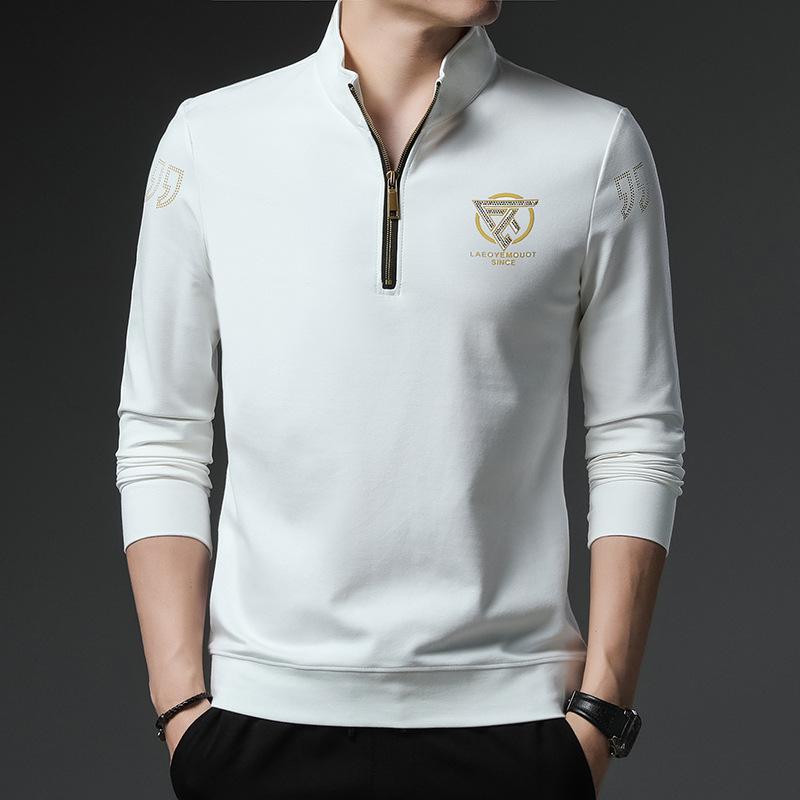 

Новый осенне-зимний свитшот на полумолнии для мужчин молодого и среднего возраста, воротник стойка, футболка с длинными рукавами, модная мужская одежда XXL