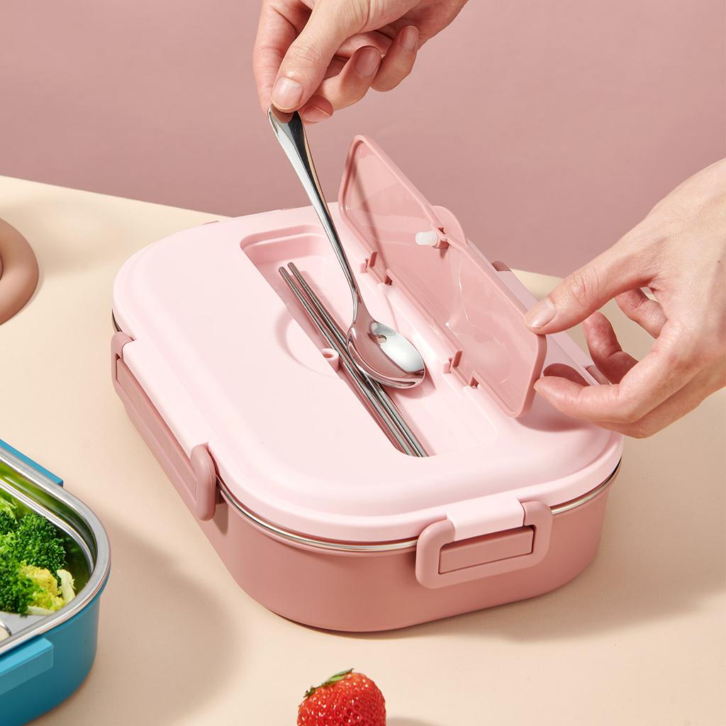 4/5 Grids Portable 304 Stainless Steel Lunch Container For Kids Students Large Capacity Lunch Box With Cutlery& Bowl Heatable N