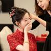 Red Bridal Headwear Pearl Wedding Hair Jewelry Exquisite Bride Tiara  Women