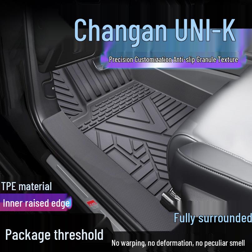 Changan UNI-K Waterproof TPE Full Coverage Car Floor Mats with Door Sill Protection Single Layer Upgrade: TPE Mats
