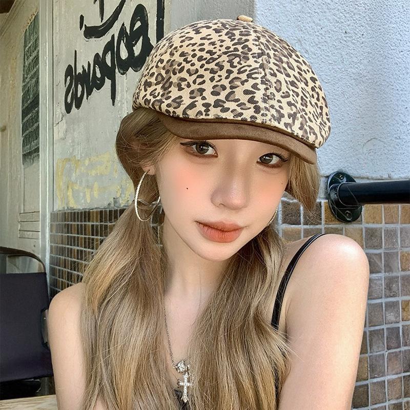 British style retro forward hat women spring and autumn versatile anti-wearing beret fashion big head circumference show face small hat trend