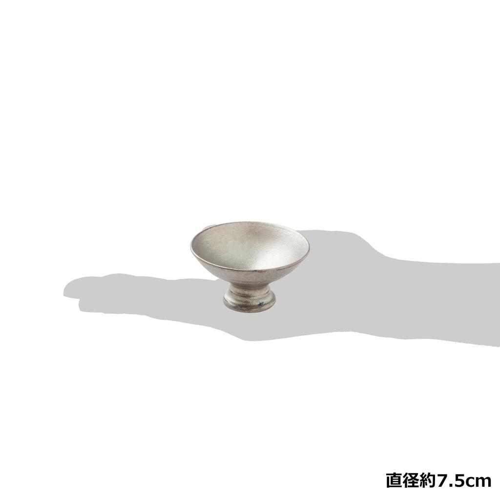 Marui Seito Shigaraki Ware Hechimon Sake Cup, Diameter 7.5cm, Silver Crystal Black, MR-3-4057