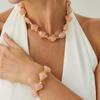 Design Sense Irregular Imitation Crystal Resin Necklace, Personalized Special-Shaped Beaded Collarbone Chain Choker