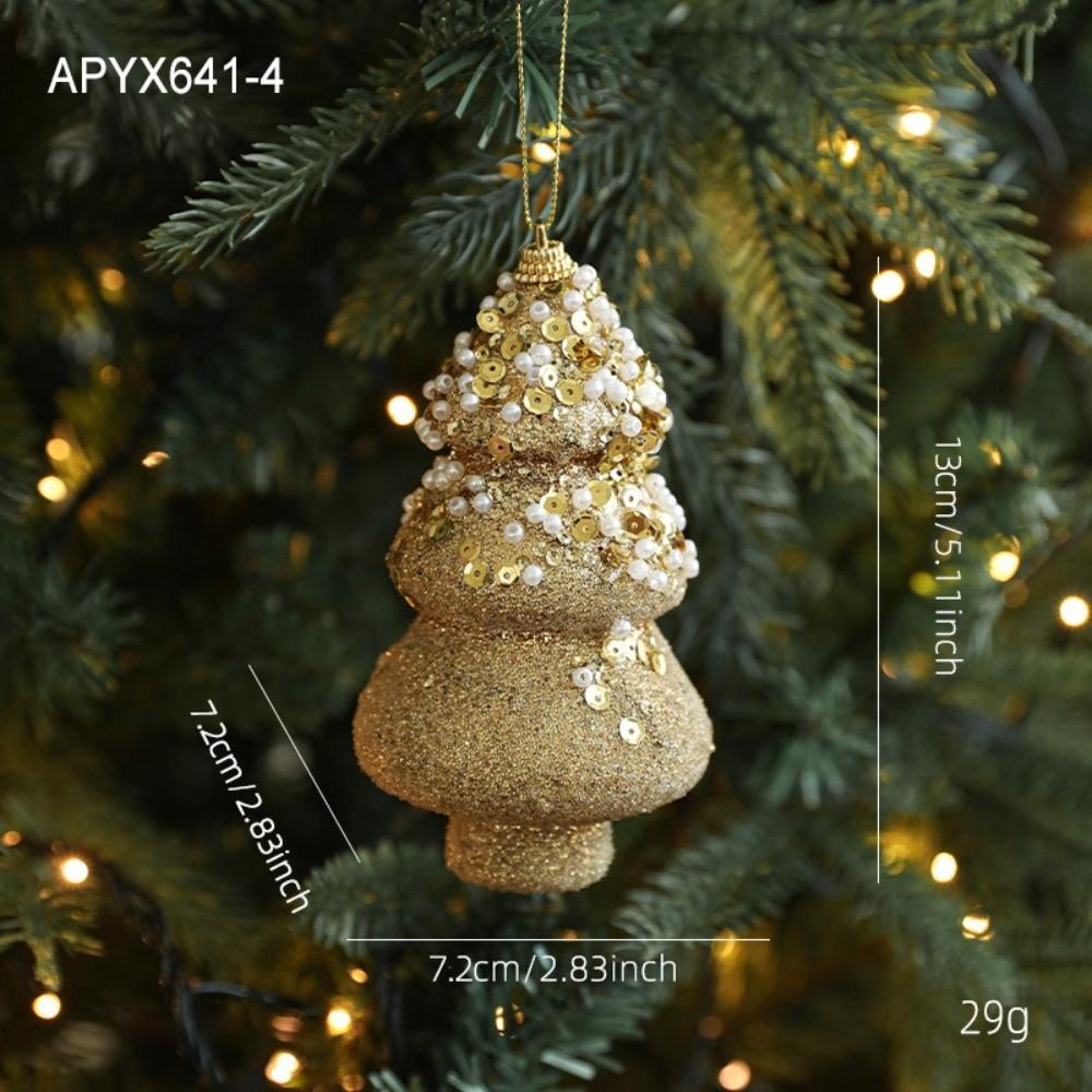 Gold Glitter Christmas Tree Ball Hanging Ornaments Sequin Foam Xmas Tree Decorations Christmas Ornaments Christmas Navidad Gift
