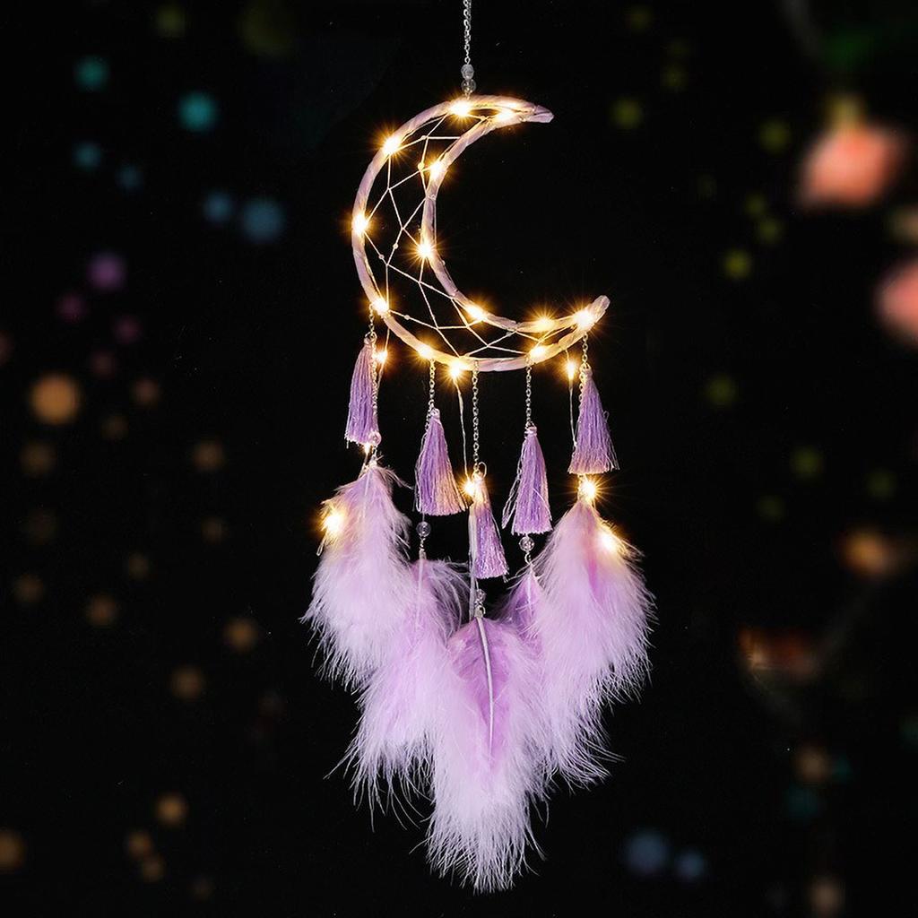Moon & Heart Dreamcatcher DIY Kit - Boho Fairy Decor, Forest-Themed Wind Chime Craft Set