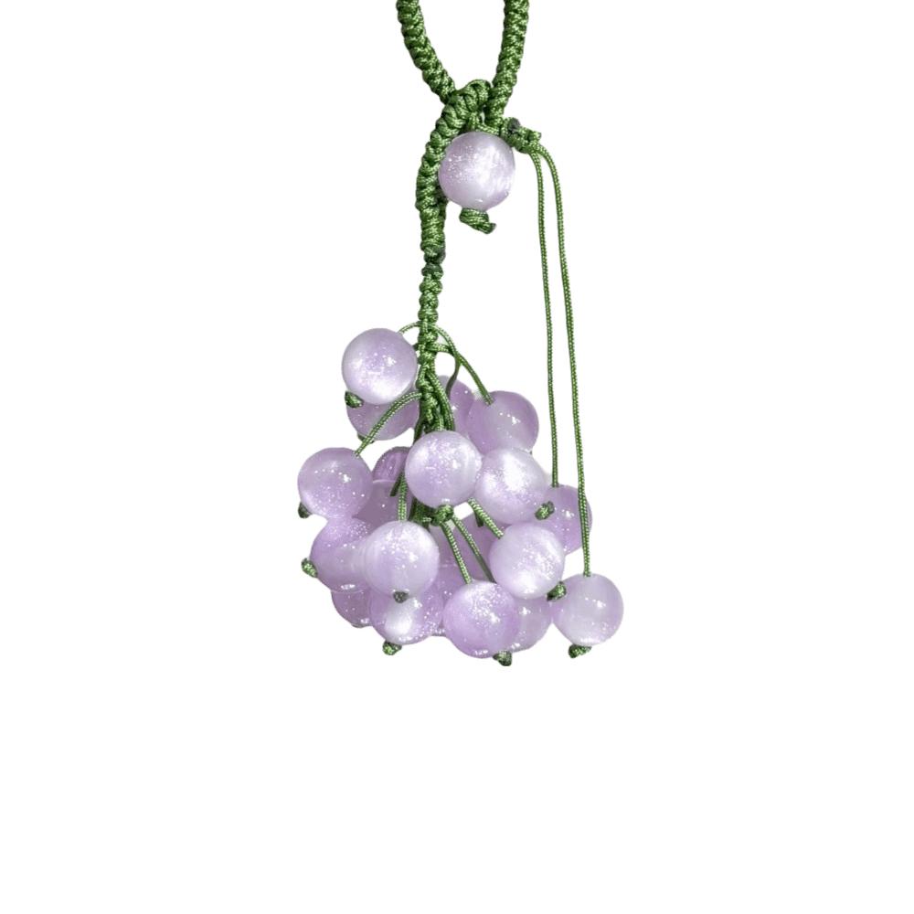Elegant Grape Cluster Pendant Zinc Zinc Alloy Gradient Beads Woven Pendant Crystal Grape Phone Chain  Gifts