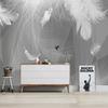Wallpaper Black White Gray 3d Geometric White Feather Art Mural Modern Living Room Bedroom Wall Papers Home Decor