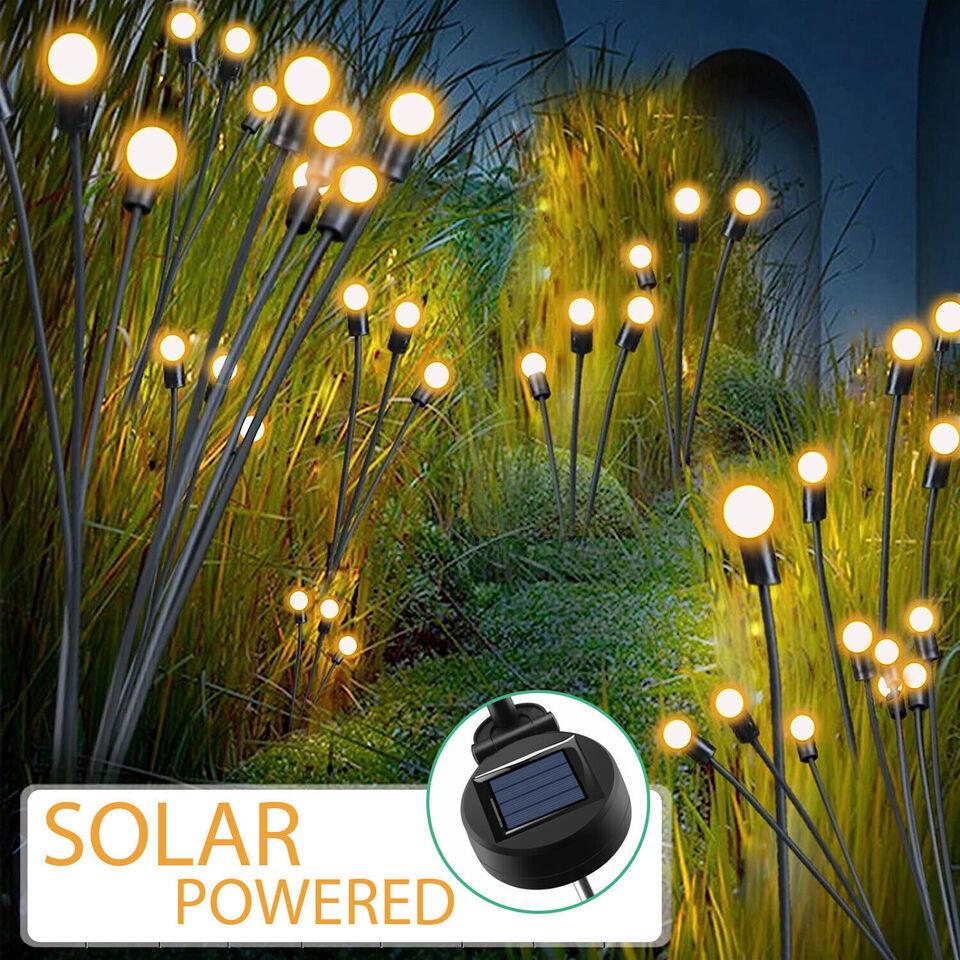 Wind-Powered LED Firefly Solar Garden Stake Light - Waterproof Outdoor Lawn & Camping Light