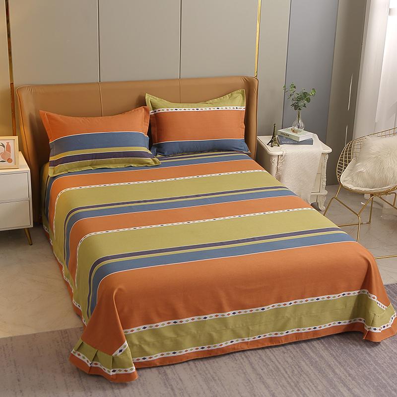 Vintage Geometric Pattern Bed Sheet Set 100% Cotton Luxury Classic Bedspread with 2 Pillowcases Queen King Size Bedding Set
