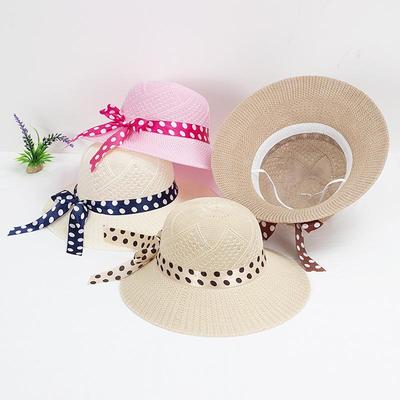 2022 Dames Sommer Fersken Raffia Strå Solhatter - Stilig, Mamma-vennlig Design