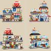Mini city Street view Architectural landscape model Creative folding blocks toy Takoyaki Shop Coffee shop Christmas gift