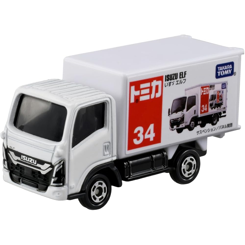 Takara Tomy Tomica No.34 Isuzu Elf Miniature Toy Car for Ages 3 and Up