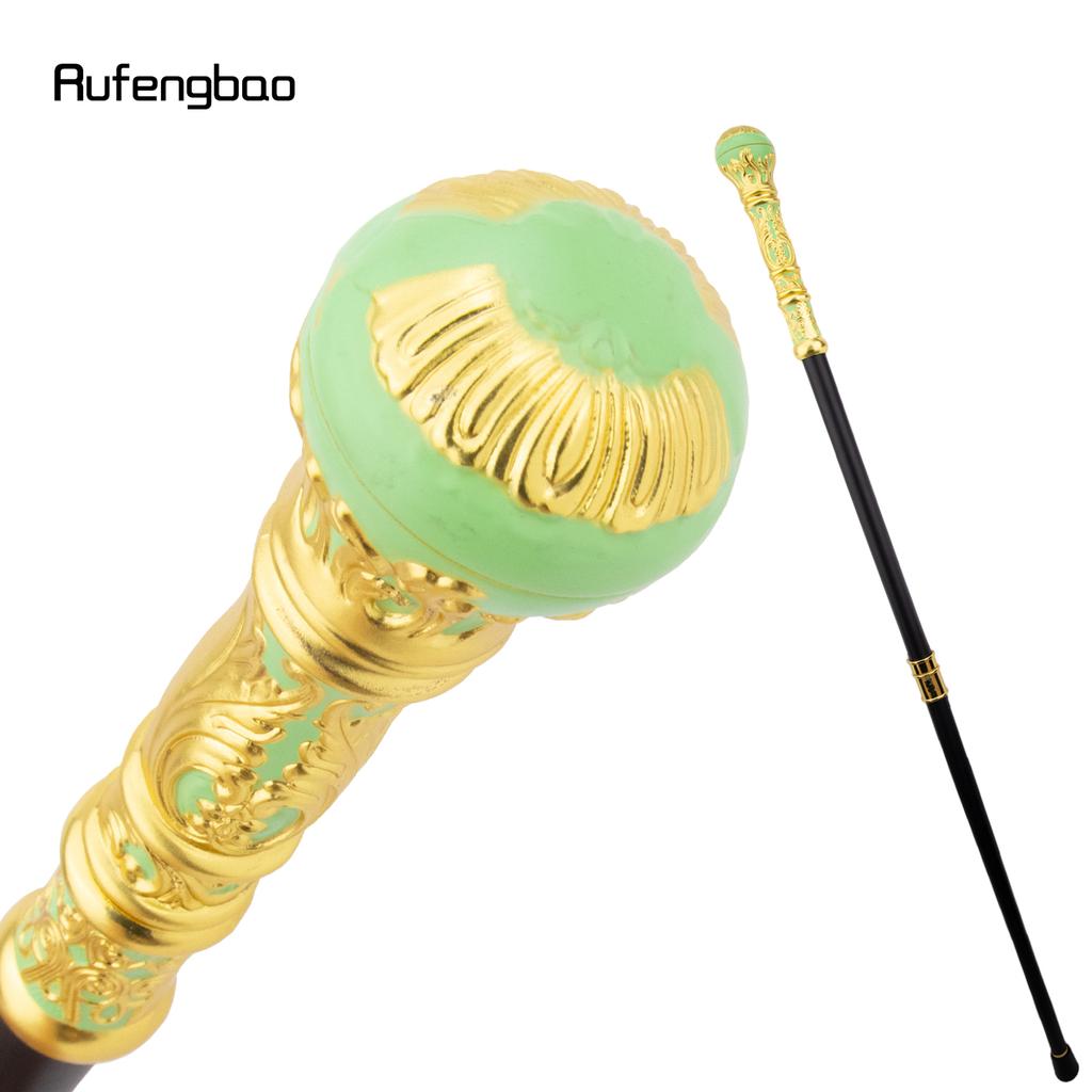Golden Light Green Luxury Round Handle Fashion Stick for Party Decorative Walking Cane Elegant Crosier Knob Walking Stick 93cm