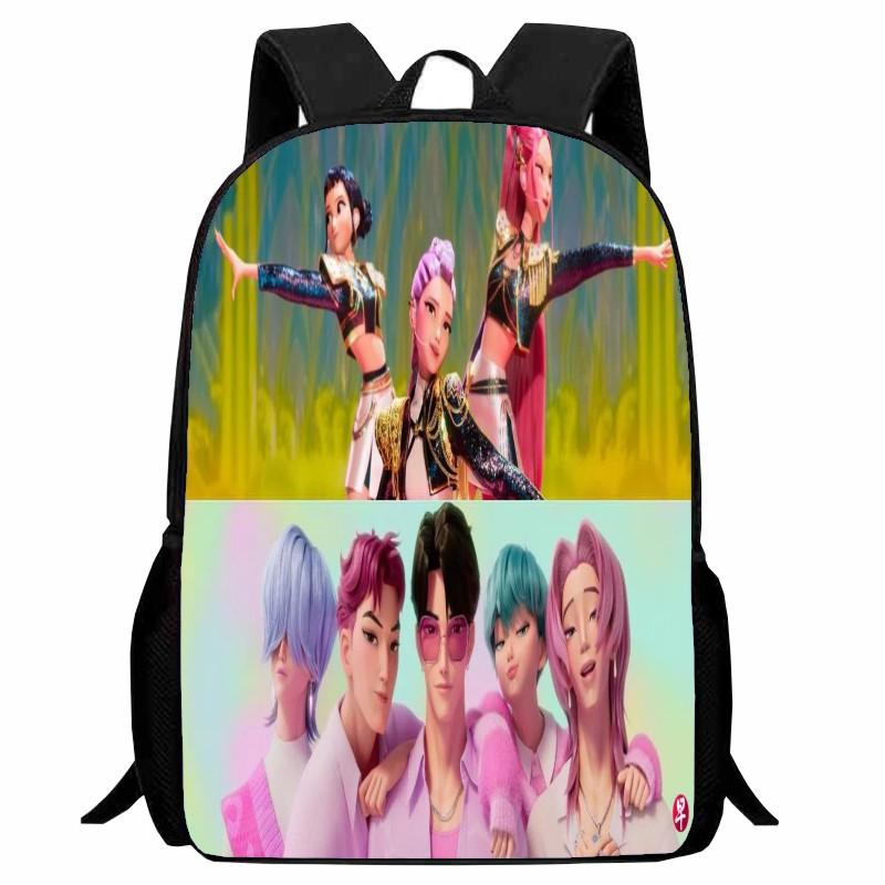 New Printed Witch Hunter K-POP Student Backpack, Elementary School Cartoon Huntrix Kpop Backpack