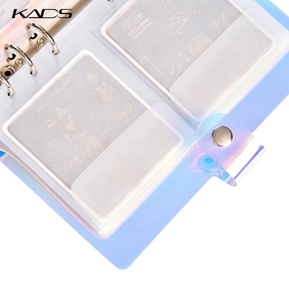 kads 32 Slots Nail Art Stamping Plate Holder Armazenamento Alto Laser Nail Plate Organizador Vazio Caso para Rodada 7*8 CM Stamp Template