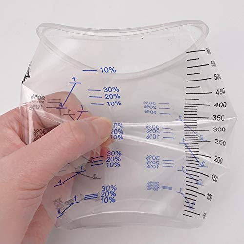 Ntcpefy 20-Piece Plastic Disposable Paint Mixing and Measuring Cups for Resin and Epoxy Injection, 600ml