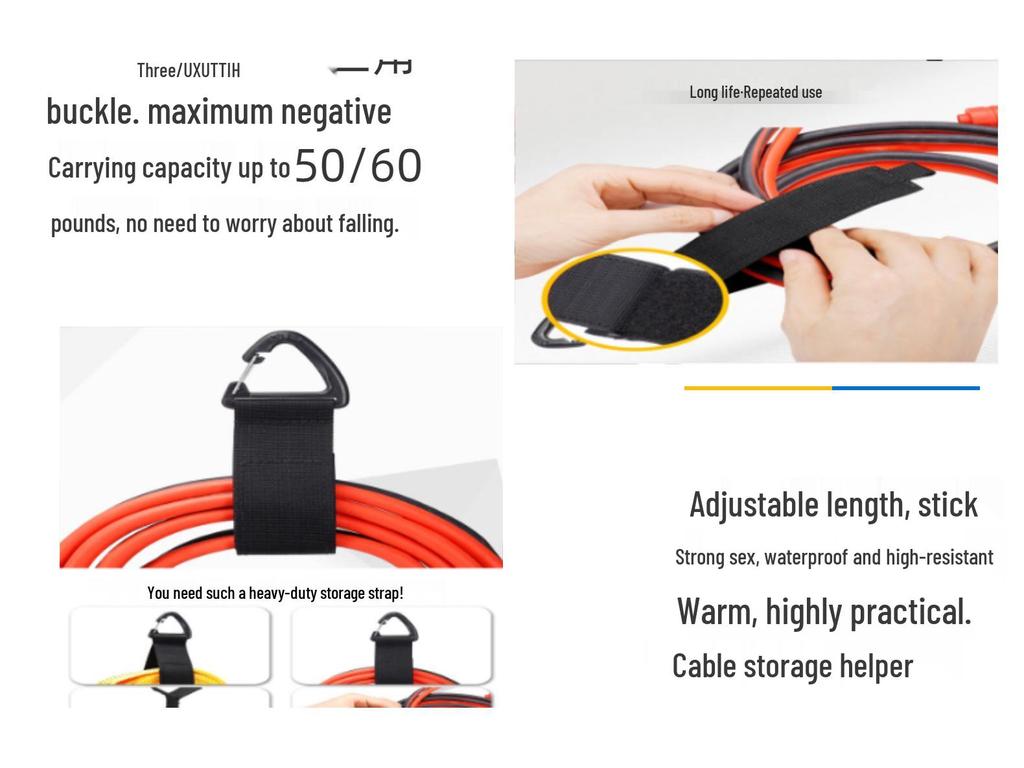 Hanging Heavy Duty Triangle Buckle Storage Strap - Cable Organizer with Eyelet