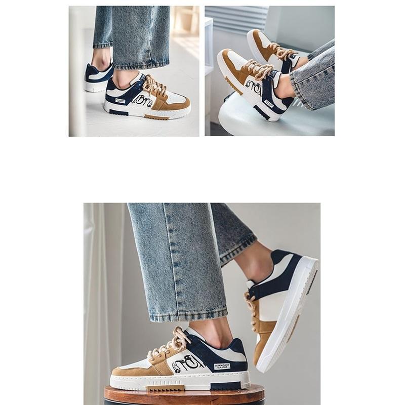 Men's Casual Platform Sneakers Lace Up Fashion Skateboard Shoes For Daily Wear
