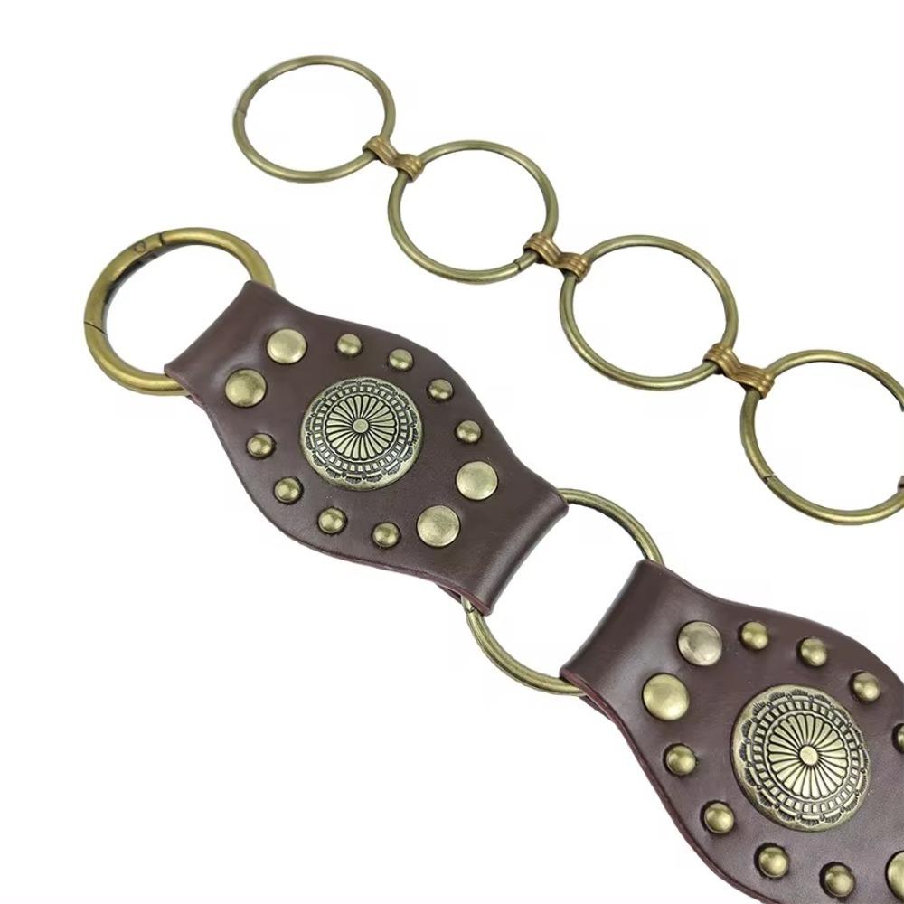 Luxury Design Punk Waistband Trendy Waist Strap Women Rivet Leather Belt